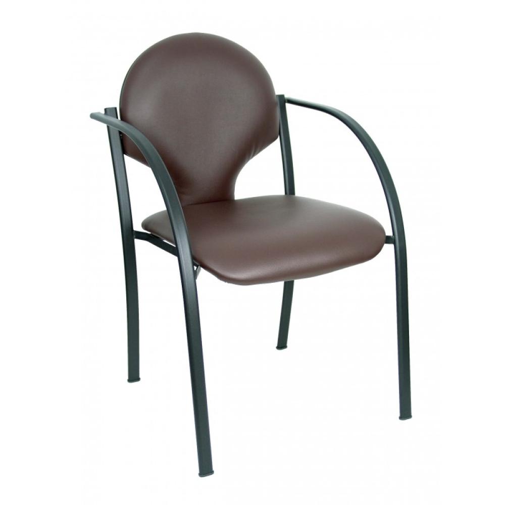 PIQUERAS Y CRESPO - Pack 2 sillas Hellin chasis negro similpiel marrón oscuro