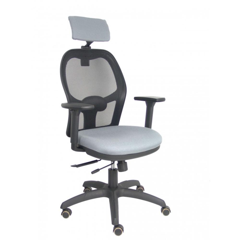 PIQUERAS Y CRESPO - Silla Jorquera traslack malla negra asiento bali gris brazos 3D cabecero regulable - 15TKM840B220B3DRPCR