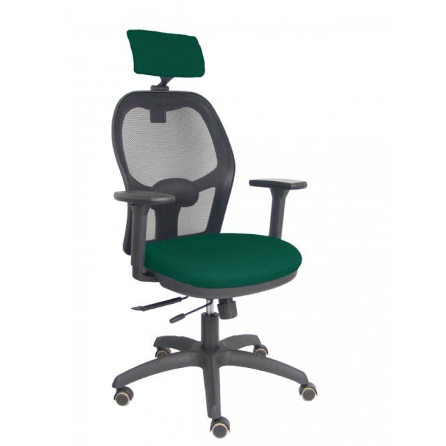 PIQUERAS Y CRESPO - Silla Jorquera traslack malla negra asiento bali verde brazos 3D cabecero regulable - 15TKM840B426B3DRPCR