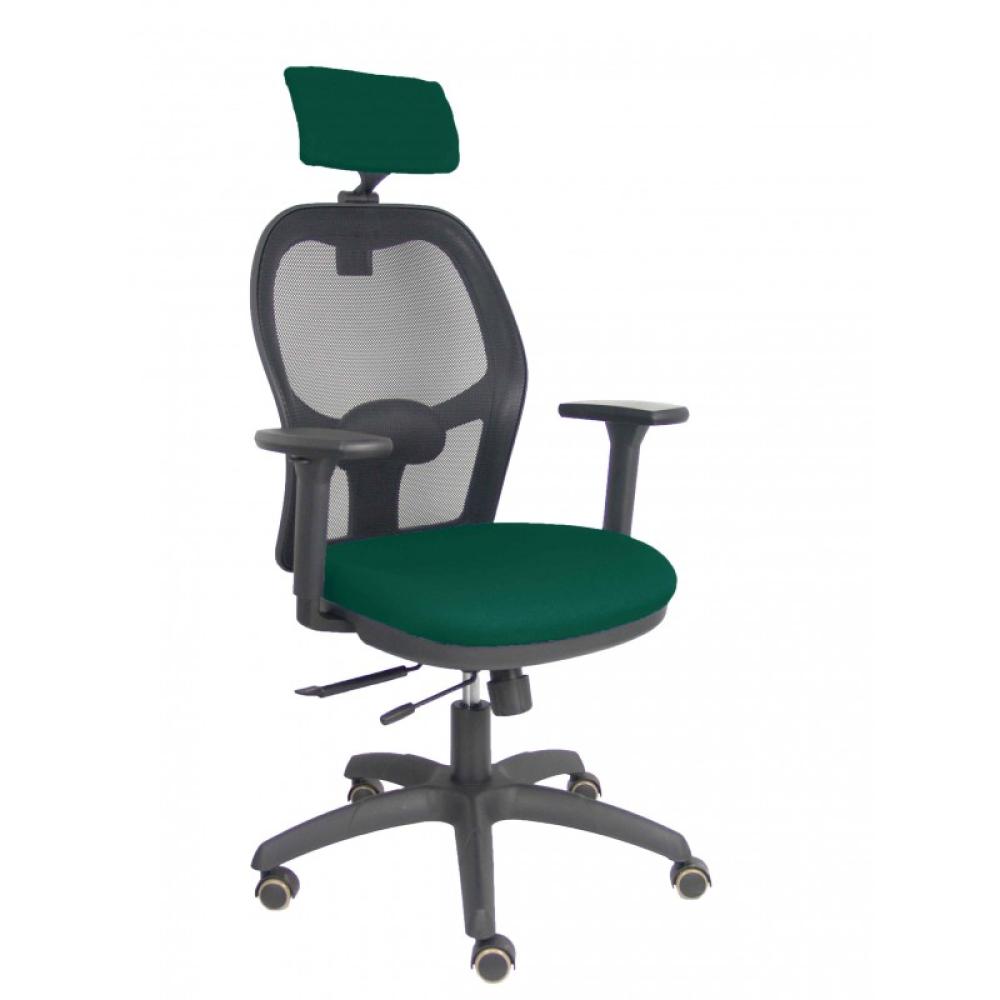 PIQUERAS Y CRESPO - Silla Jorquera traslack malla negra asiento bali verde brazos 3D cabecero regulable - 15TKM840B426B3DRPCR
