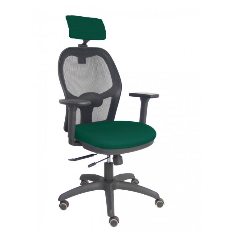 PIQUERAS Y CRESPO - Silla Jorquera traslack malla negra asiento bali verde brazos 3D cabecero regulable - 15TKM840B426B3DRPCR