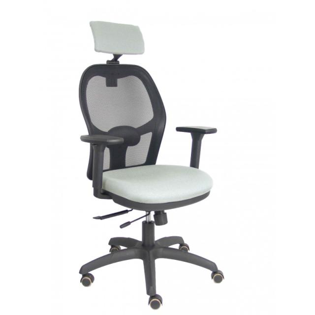 PIQUERAS Y CRESPO - Silla Jorquera traslack malla negra asiento bali gris brazos 3D cabecero regulable - 15TKM840B40B3DRPCR