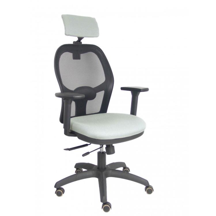 PIQUERAS Y CRESPO - Silla Jorquera traslack malla negra asiento bali gris brazos 3D cabecero regulable - 15TKM840B40B3DRPCR