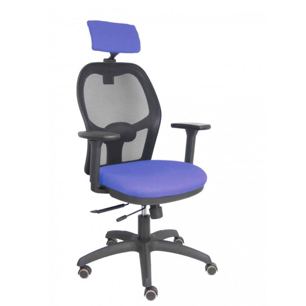 PIQUERAS Y CRESPO - Silla Jorquera traslack malla negra asiento bali azul brazos 3D cabecero regulable - 15TKM840B261B3DRPCR