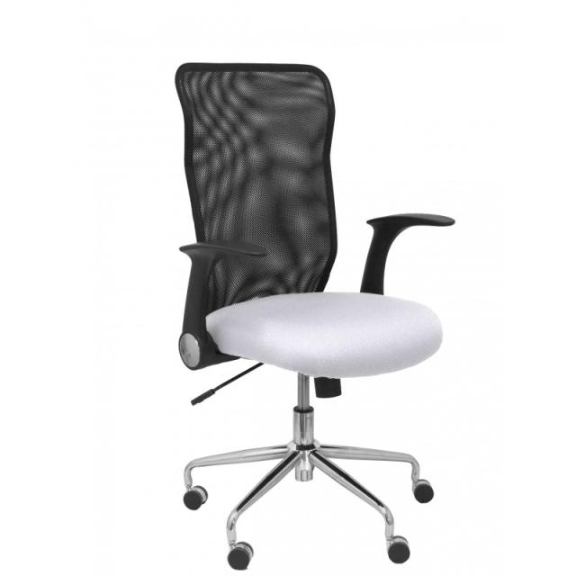 PIQUERAS Y CRESPO - Silla Minaya respaldo malla negro asiento bali blanco