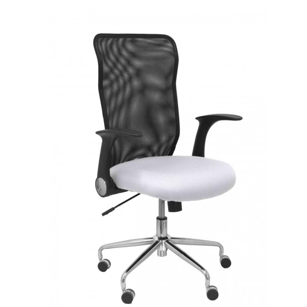 PIQUERAS Y CRESPO - Silla Minaya respaldo malla negro asiento bali blanco