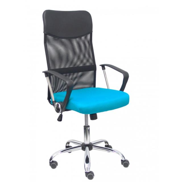 PIQUERAS Y CRESPO - Silla Gontar respaldo malla negro asiento turquesa