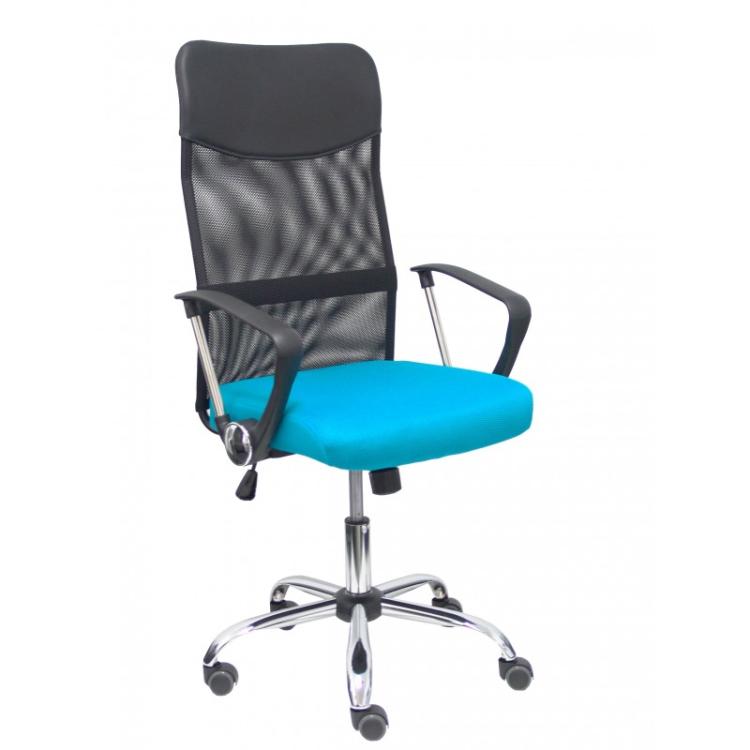 PIQUERAS Y CRESPO - Silla Gontar respaldo malla negro asiento turquesa