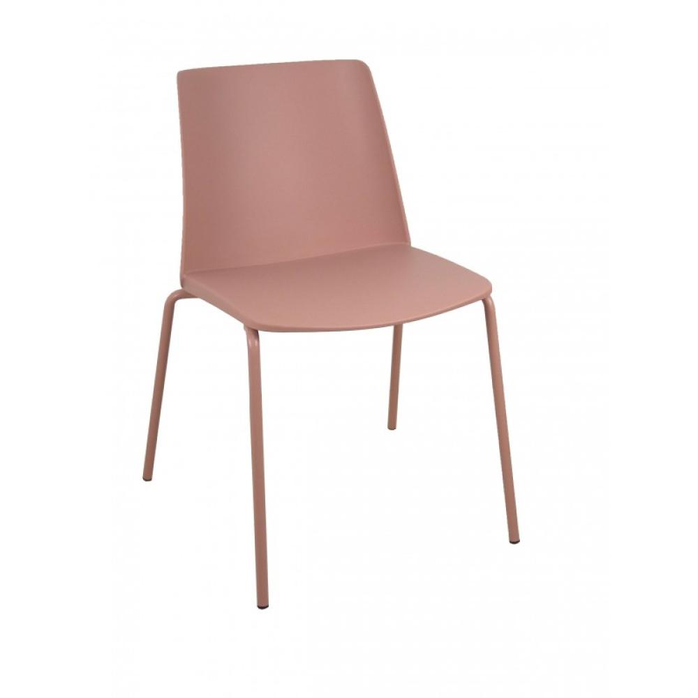 PIQUERAS Y CRESPO - Pack 4 sillas Orgaz PVC rosa chasis rosa