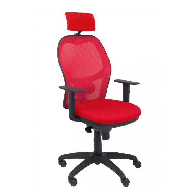 PIQUERAS Y CRESPO - Silla Jorquera malla roja asiento bali rojo cabecero regulable