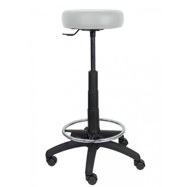 PIQUERAS Y CRESPO - Taburete Tolosa similpiel gis claro