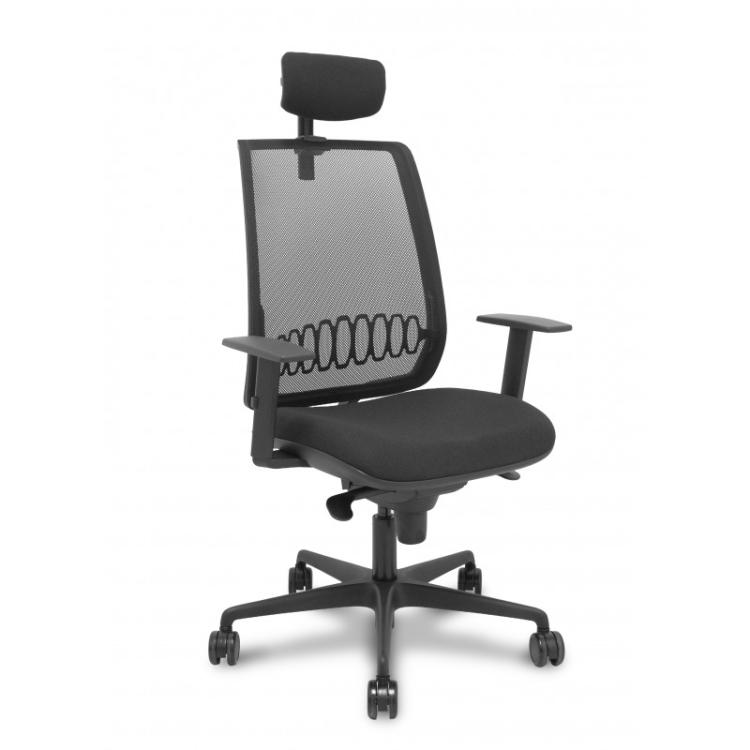 PIQUERAS Y CRESPO - Silla Alares sincro malla negra bali negro brazo regulable cabecero regulable