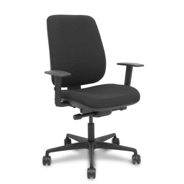 PIQUERAS Y CRESPO - Silla Alares traslack tapizada bali negro brazo regulable