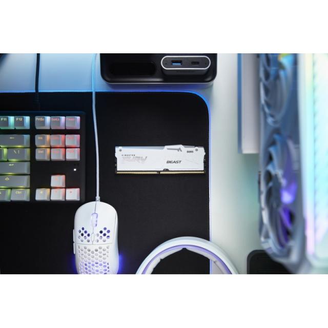 Kingston Technology - FURY Beast 64GB 6000MT/s DDR5 CL30 DIMM (Kit de 2) White RGB EXPO