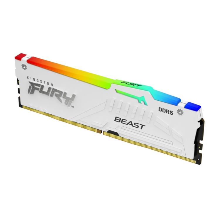Kingston Technology - FURY Beast 32GB 6000MT/s DDR5 CL30 DIMM (Kit de 2) White RGB EXPO