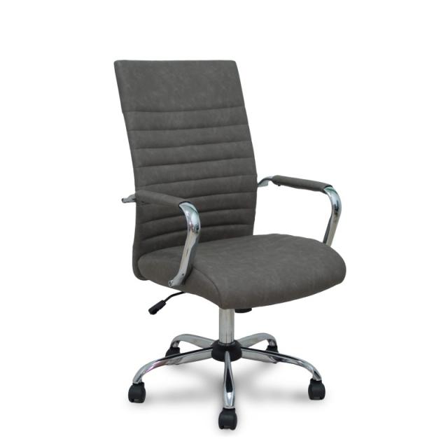PIQUERAS Y CRESPO - Sillón Opti527CR cromada basculante similpiel gris base cromada
