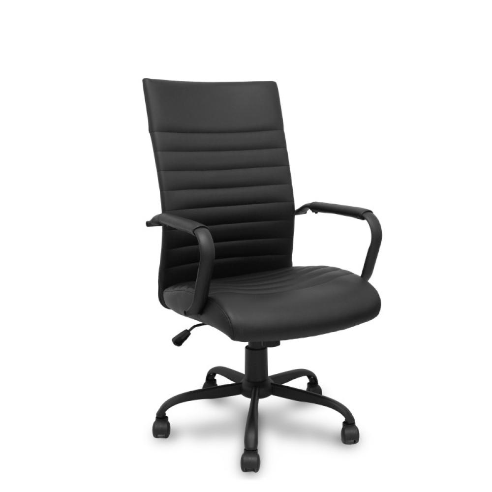PIQUERAS Y CRESPO - Sillón Opti527 basculante similpiel negro base metálica negra