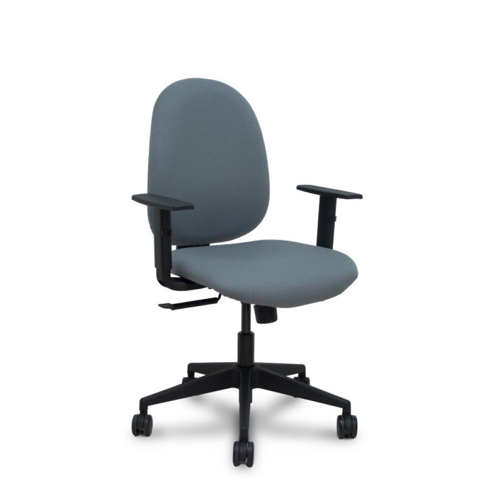 PIQUERAS Y CRESPO - Silla Horche sincro bali gris brazos regulables base piramidal ruedas nailon 65mm