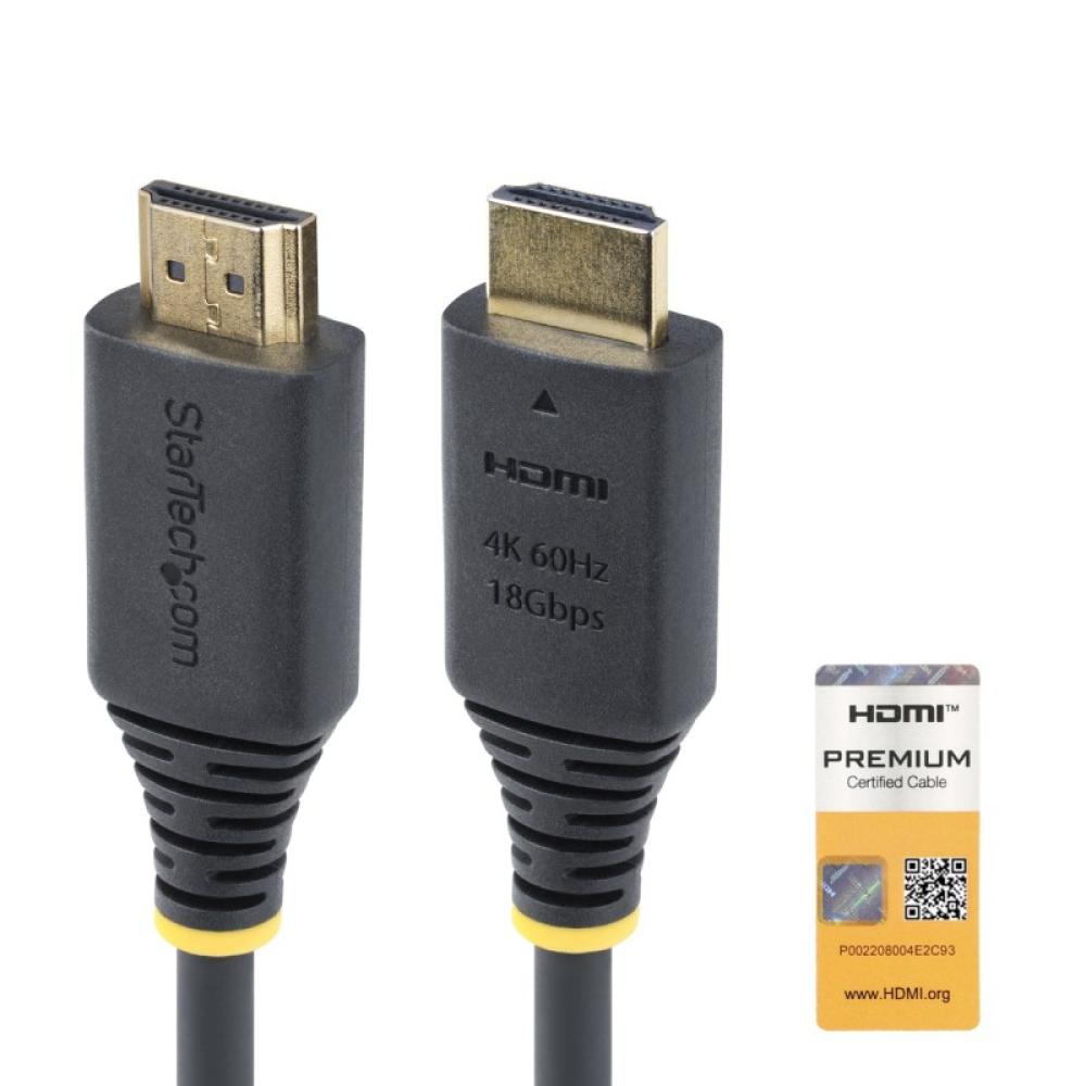 StarTech.com - Cable HDMI Premium Certificado de Alta Velocidad de 50cm - 4K 60Hz - 144Hz - UHD - HDR10/HDCP 2.2/ARC - 18Gbps -