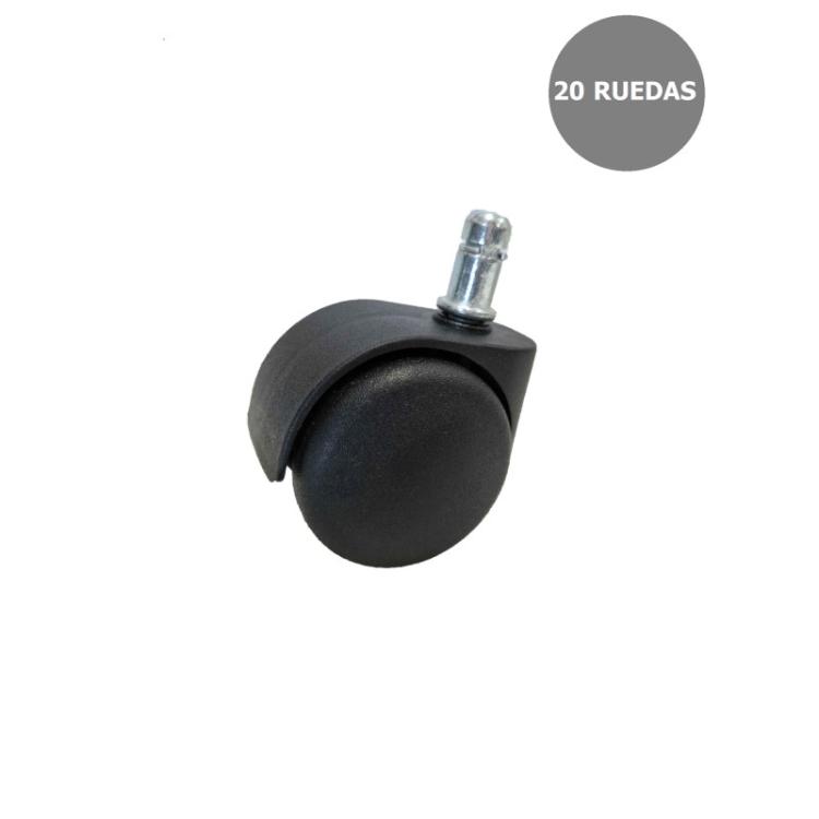 PIQUERAS Y CRESPO - Kit de 20 ruedas de nailon de 50 mm perno 11 mm.