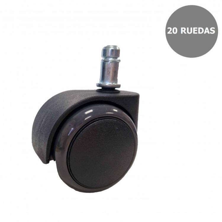 PIQUERAS Y CRESPO - Kit de 20 ruedas engomadas de 50 mm perno 11 mm.