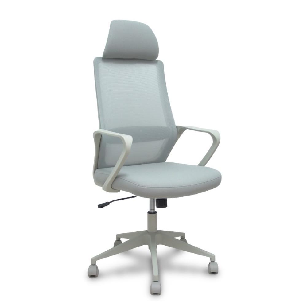 PIQUERAS Y CRESPO - Silla Pro534 gris respaldo malla gris asiento tela gris base piramidal gris ruedas nailon