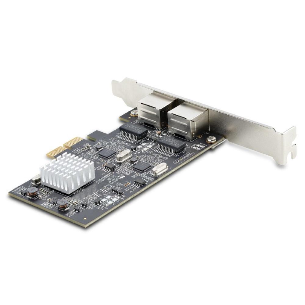 StarTech.com - Tarjeta PCI Express de Red Ethernet 2 Puertos NBASE-T 2,5G - NIC I225-V - Tarjeta de Red de 2 Puertos para Ordena