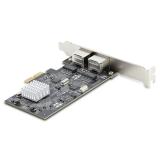 StarTech.com - Tarjeta PCI Express de Red Ethernet 2 Puertos NBASE-T 2,5G - NIC I225-V - Tarjeta de Red de 2 Puertos para Ordena