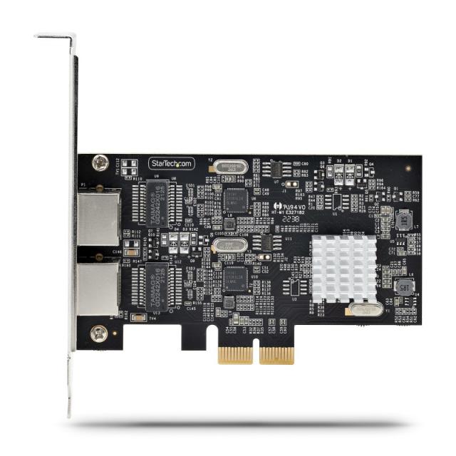 StarTech.com - Tarjeta PCI Express de Red Ethernet 2 Puertos NBASE-T 2,5G - NIC I225-V - Tarjeta de Red de 2 Puertos para Ordena