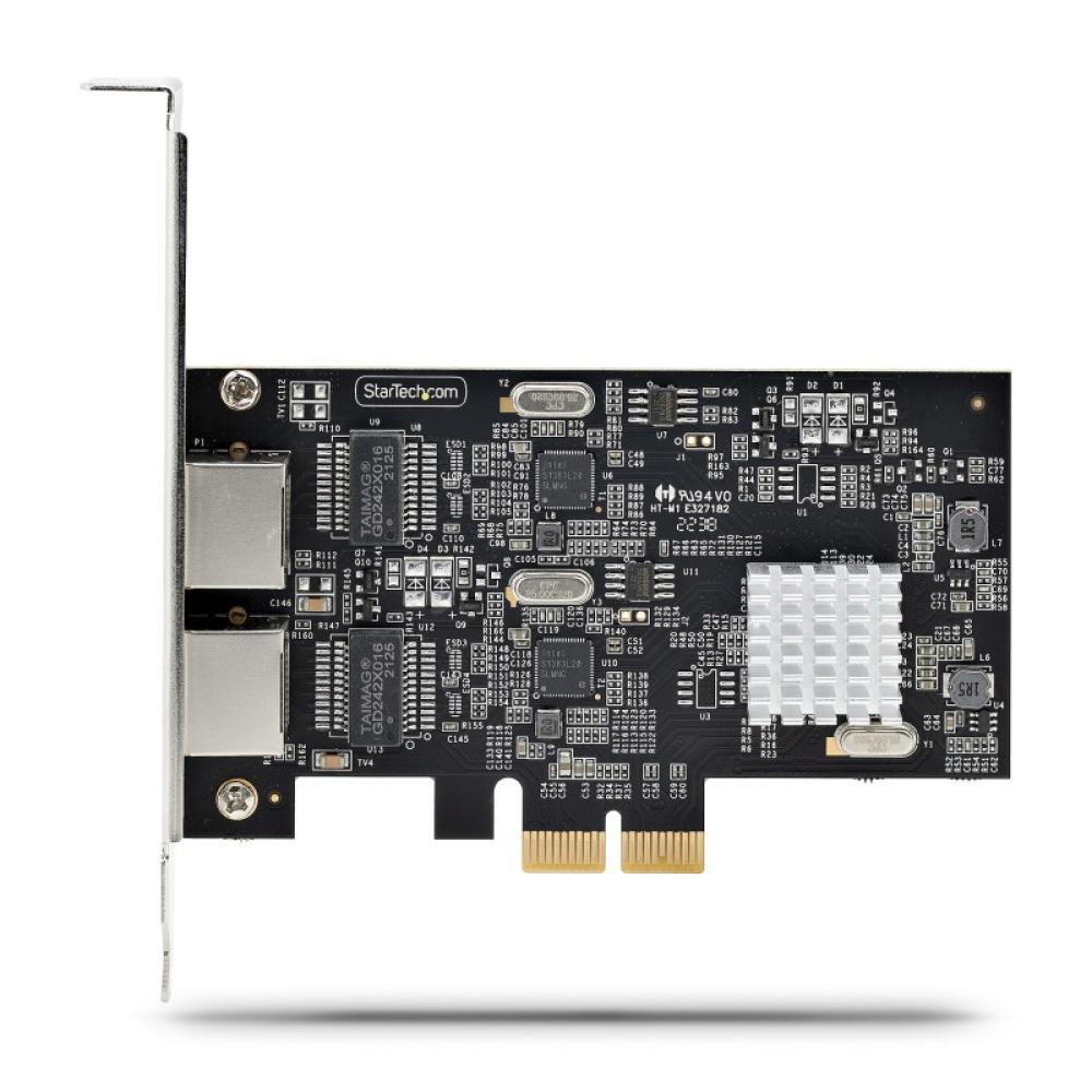 StarTech.com - Tarjeta PCI Express de Red Ethernet 2 Puertos NBASE-T 2,5G - NIC I225-V - Tarjeta de Red de 2 Puertos para Ordena