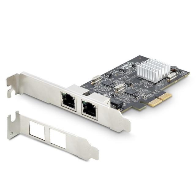 StarTech.com - Tarjeta PCI Express de Red Ethernet 2 Puertos NBASE-T 2,5G - NIC I225-V - Tarjeta de Red de 2 Puertos para Ordena