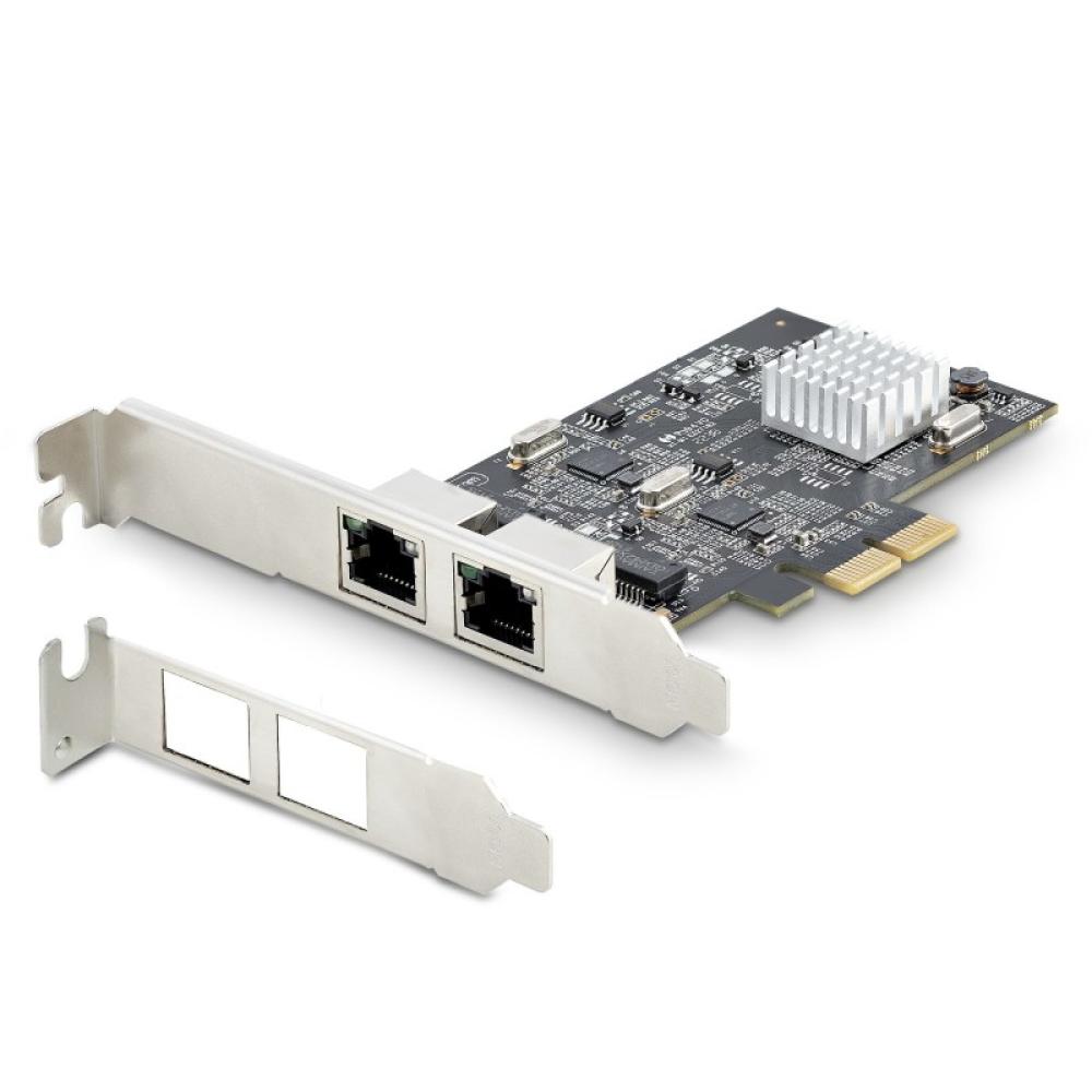 StarTech.com - Tarjeta PCI Express de Red Ethernet 2 Puertos NBASE-T 2,5G - NIC I225-V - Tarjeta de Red de 2 Puertos para Ordena