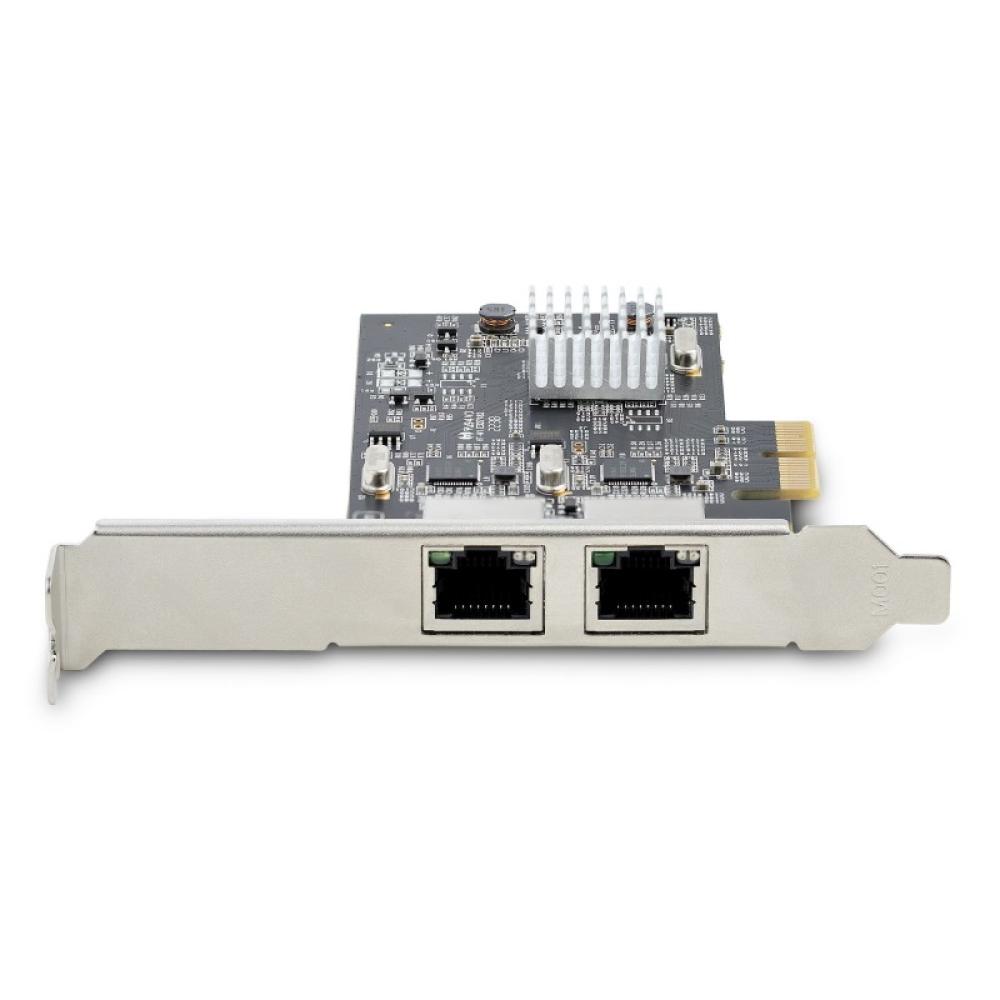 StarTech.com - Tarjeta PCI Express de Red Ethernet 2 Puertos NBASE-T 2,5G - NIC I225-V - Tarjeta de Red de 2 Puertos para Ordena