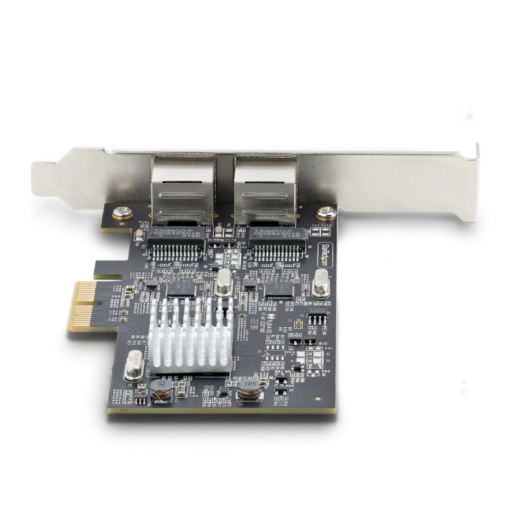 StarTech.com - Tarjeta PCI Express de Red Ethernet 2 Puertos NBASE-T 2,5G - NIC I225-V - Tarjeta de Red de 2 Puertos para Ordena
