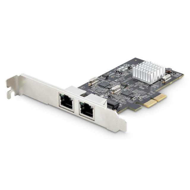 StarTech.com - Tarjeta PCI Express de Red Ethernet 2 Puertos NBASE-T 2,5G - NIC I225-V - Tarjeta de Red de 2 Puertos para Ordena