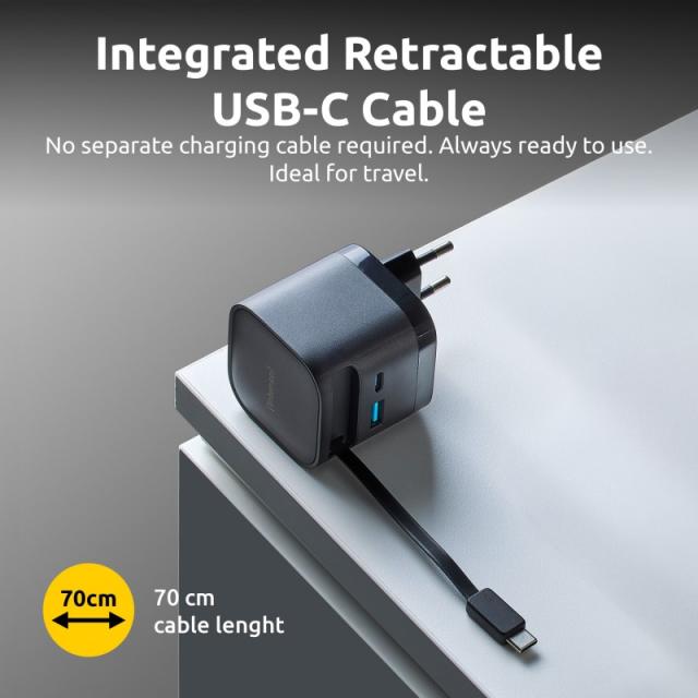 Intenso - 7806520 adaptador e inversor de corriente Interior 65 W Negro - 7806520