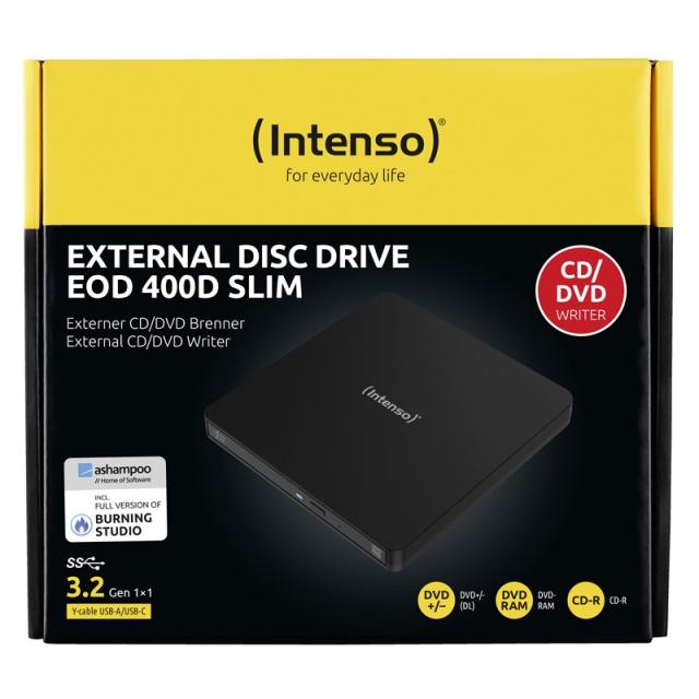 Intenso - EOD 400D Slim unidad de disco óptico DVD Super Multi DL Negro