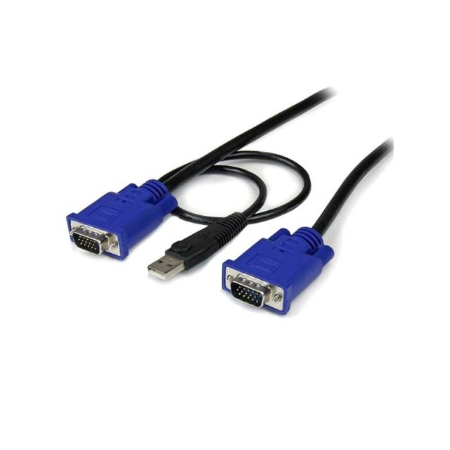 StarTech.com - Cable KVM de 3m Ultra Delgado Todo en Uno VGA USB HD15 - 10ft Pies 2 en 1