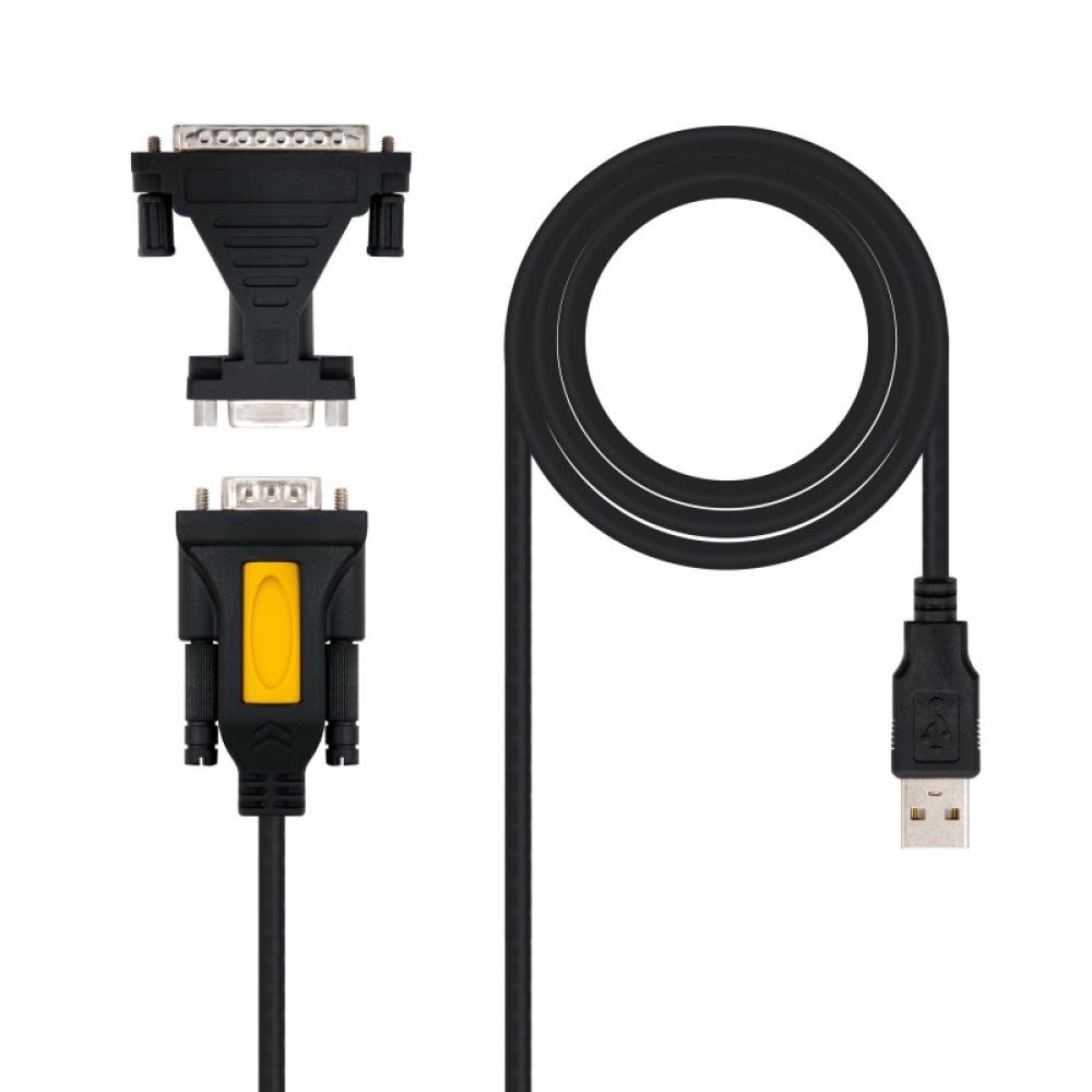 Nanocable - CONVERTIDOR USB A SERIE, TIPO A/M-RS232 DB9/M DB25/M, 1,8 M
