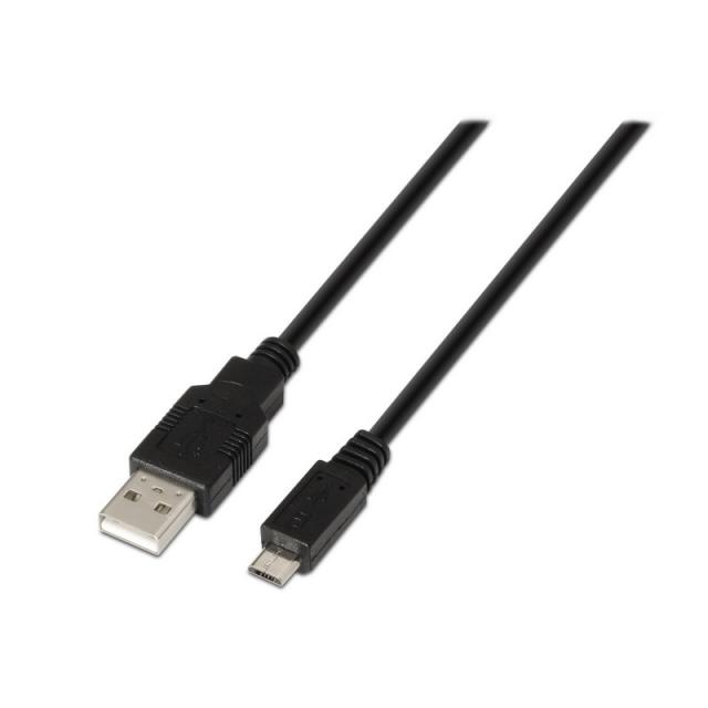 AISENS - A101-0027 cable USB USB 2.0 0,8 m USB A Micro-USB B Negro