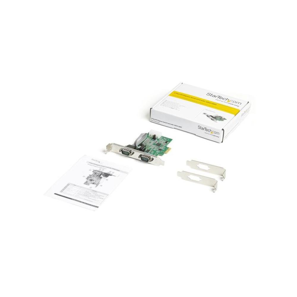 StarTech.com - Tarjeta PCI Express Adaptadora de 2 Puertos Serie RS232 - Tarjeta Controladora Serial PCIe RS232 - PCIe a DB9 UAR