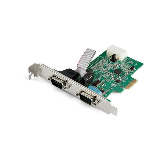 StarTech.com - Tarjeta PCI Express Adaptadora de 2 Puertos Serie RS232 - Tarjeta Controladora Serial PCIe RS232 - PCIe a DB9 UAR