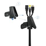 Nanocable - Organizador de cables flexible 25 mm 1.0m, negro