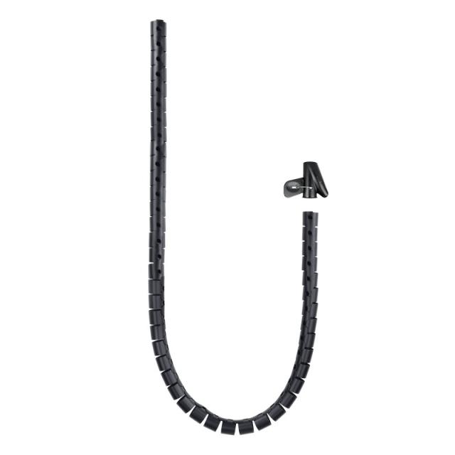 Nanocable - Organizador de cables flexible 25 mm 1.0m, negro