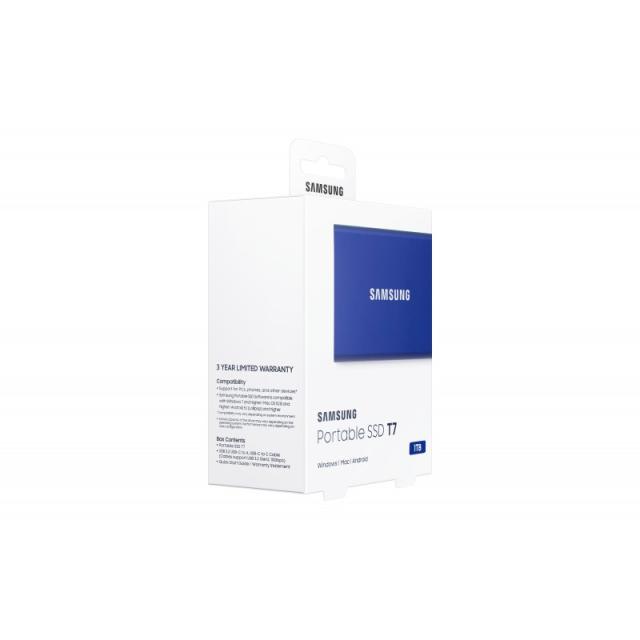 Samsung - Portable SSD T7 1 TB USB Tipo C 3.2 Gen 2 (3.1 Gen 2) Azul