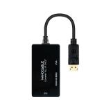 Nanocable - Conversor DISPLAYPORT a HDMI/DVI/VGA, 20 cm, Negro