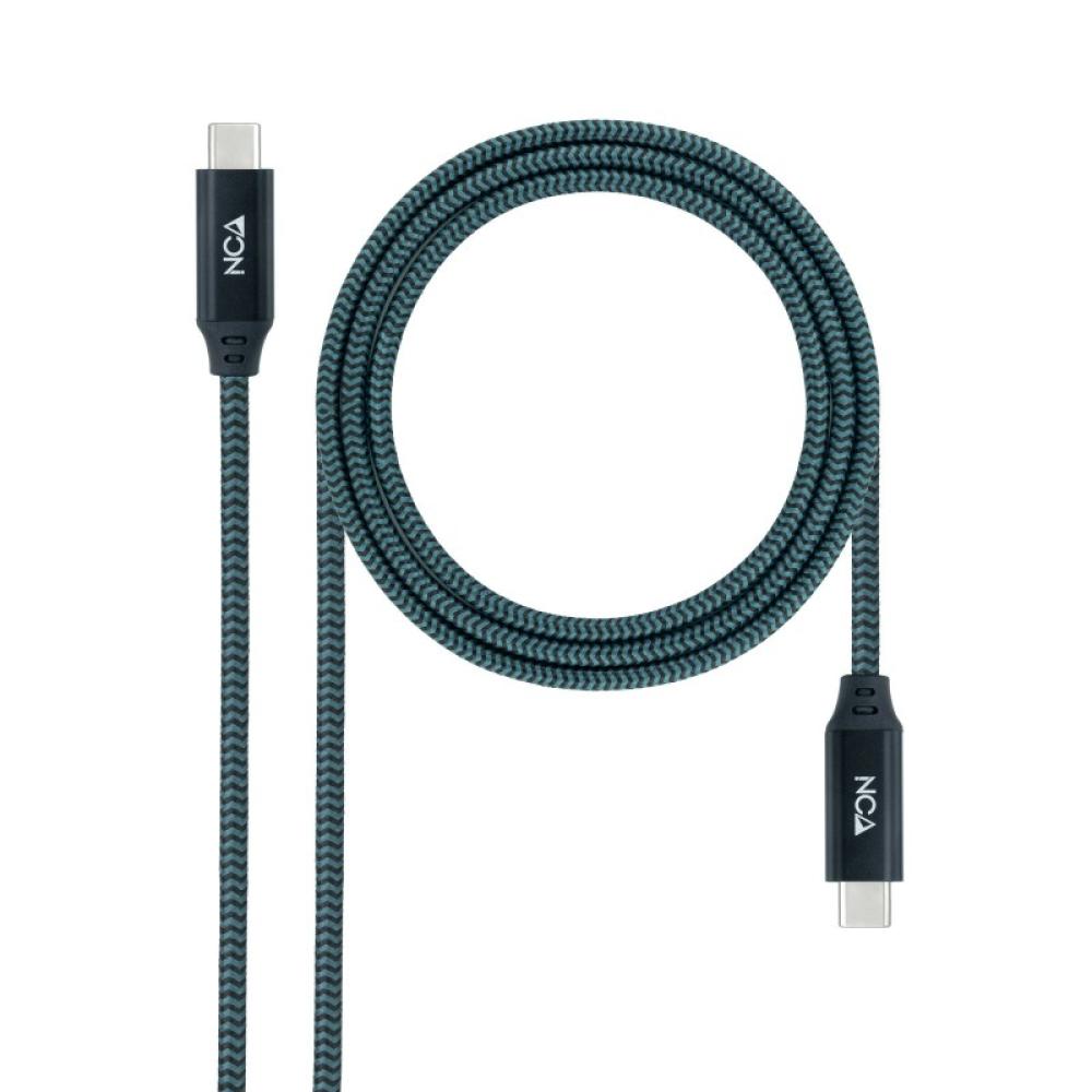 Nanocable - Cable USB 3.2 Gen2x2 20Gbps 5A/100W 4K/60Hz USB-C/M-USB-C/M, Gris/Negro, 0.5 m