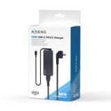 AISENS - Cargador 65W PD3.0 1XUSB-C 1.8M, Negro