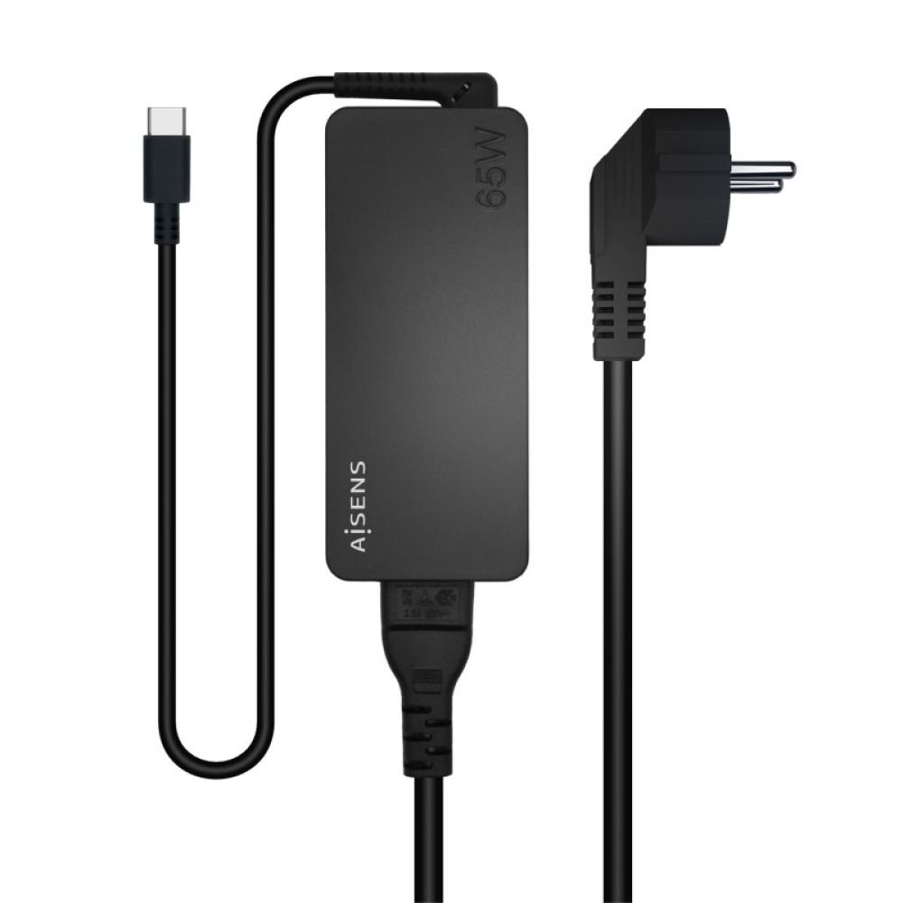 AISENS - Cargador 65W PD3.0 1XUSB-C 1.8M, Negro