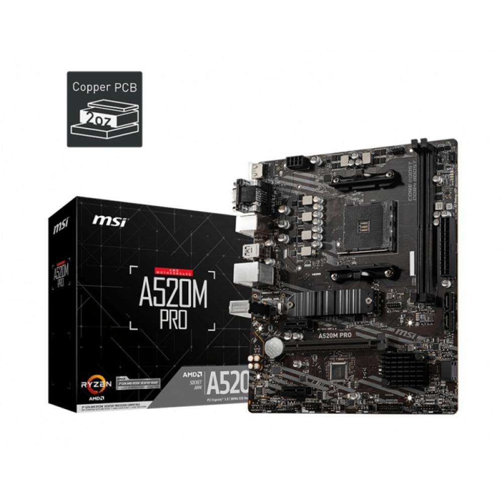 MSI - A520M PRO placa base AMD A520 Zócalo AM4 micro ATX